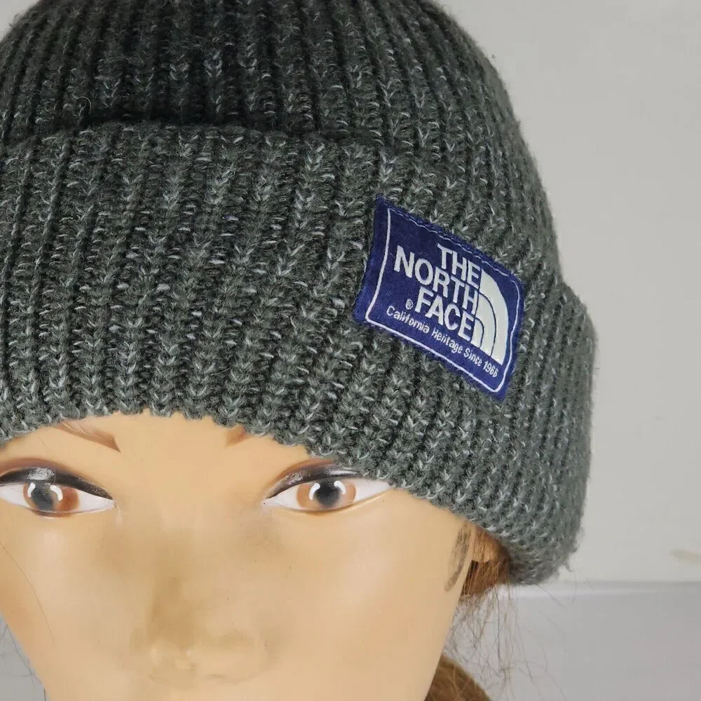 The North Face Unisex OS The Salty Dog Green Arcylic Ribbed Cuffed Beanie Hat